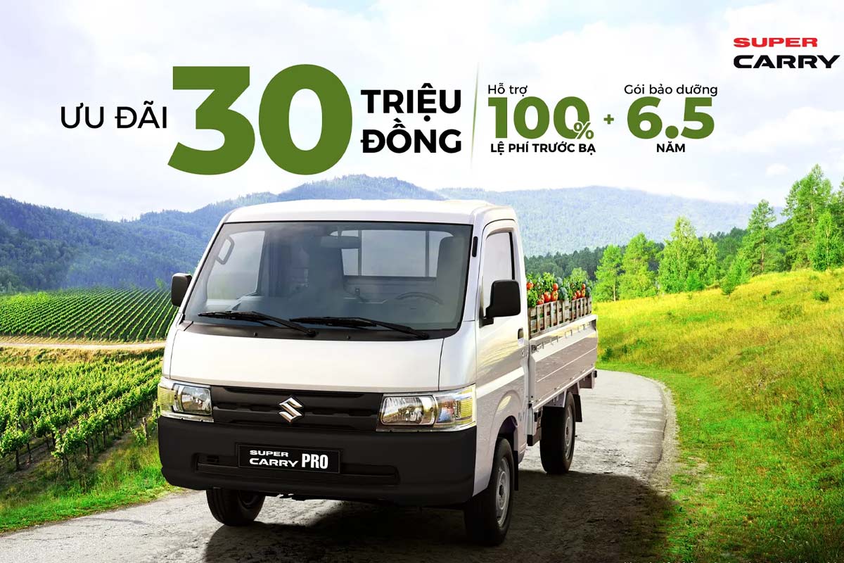 Suzuki Carry Pro ưu đãi 30 triệu: Lệ phí trước bạ & bảo dưỡng