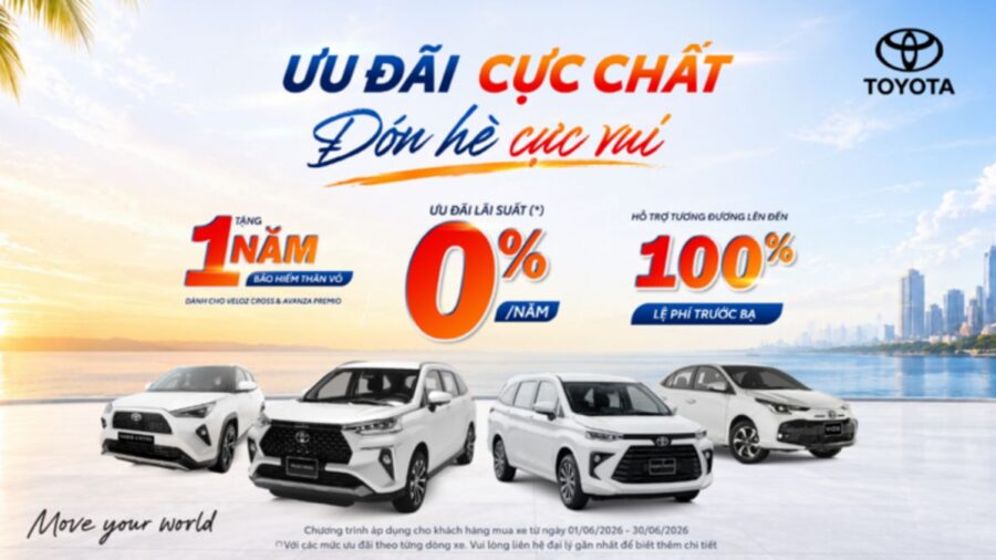 Toyota ưu đãi hè, hỗ trợ 100% lệ phí trước bạ nhiều mẫu xe