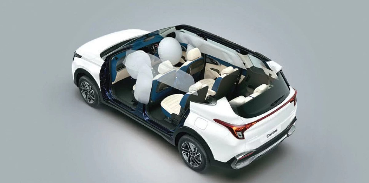 Minh họa hệ thống túi khí của Kia Carens
